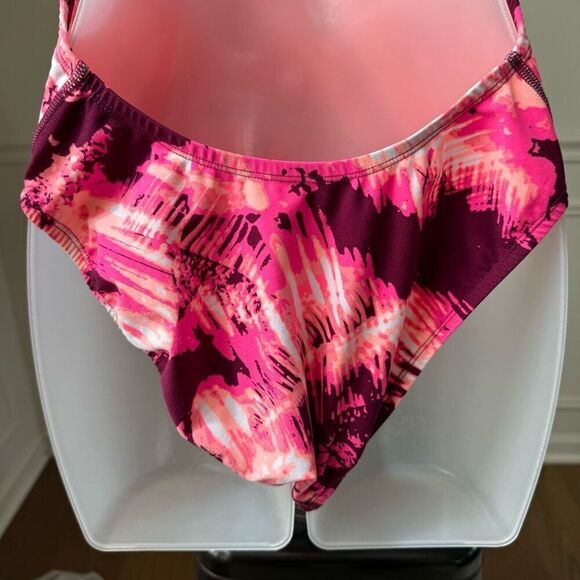 Nike Swim Solar Canopy Classic Tank Swimsuit Bordeaux 8 - Picture 6 of 9
